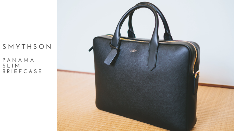 Smythson(スマイソン)｜「Panama スリムブリーフケース（ブラック）」購入