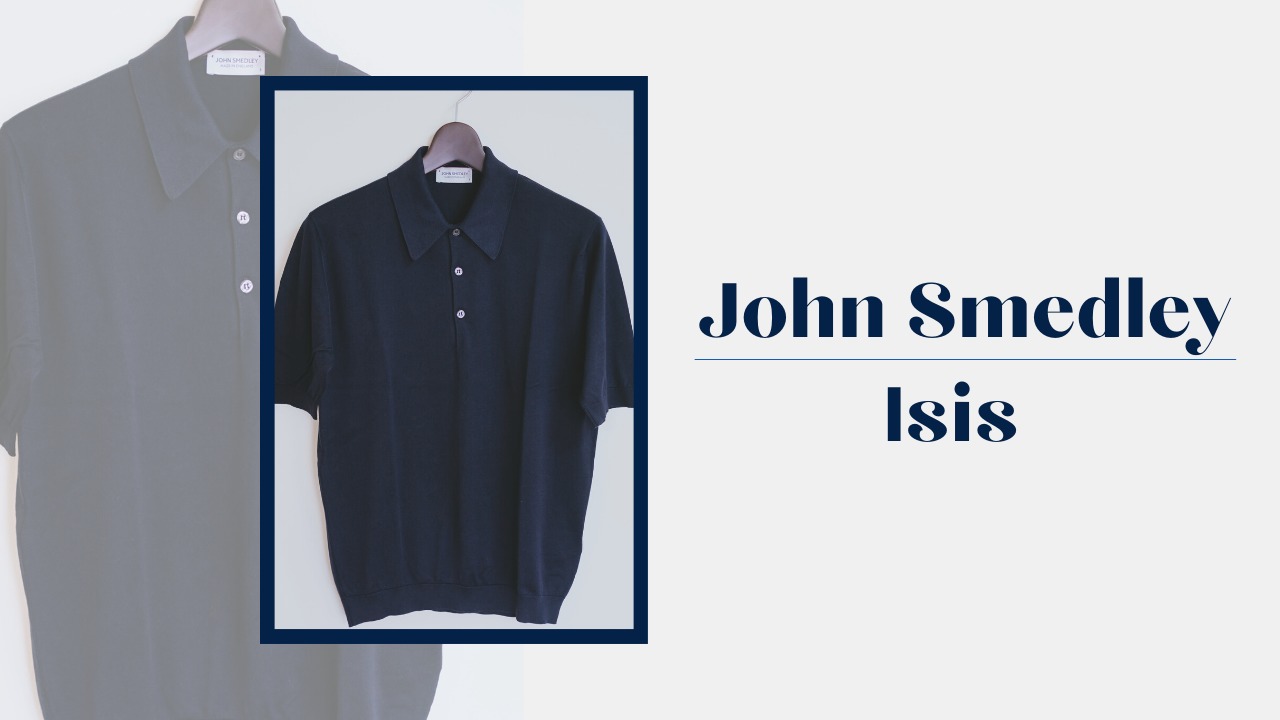 John Smedley(ジョンスメドレー)｜ニットポロ「ISIS(ネイビー)」試着 