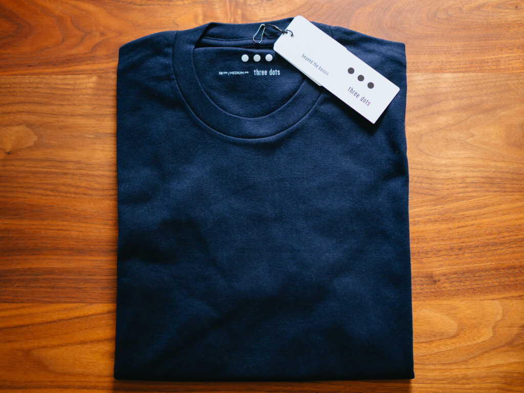 【レビュー】three dots(スリードッツ)｜クルーネックTシャツ「James」&　ニットTシャツ